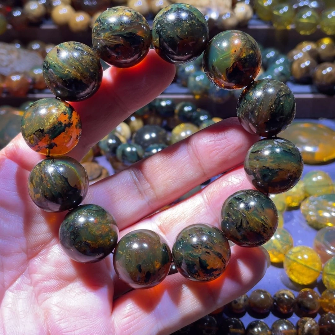 琥珀未镶嵌手链天然