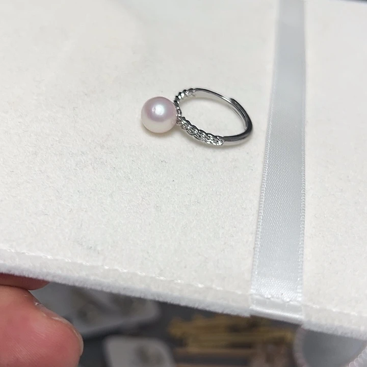 淡水珍珠戒指钛钢