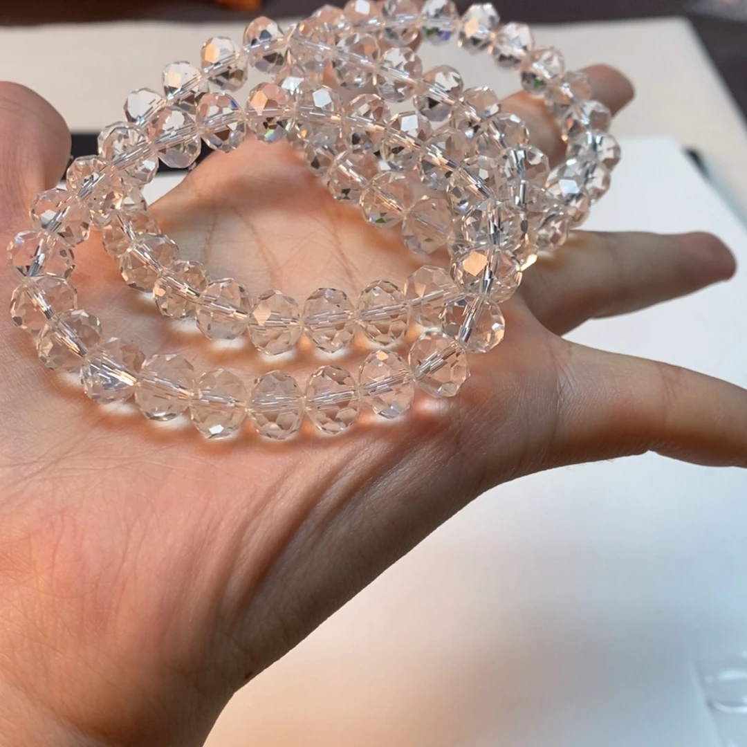 无非金属手串白水扁切割面