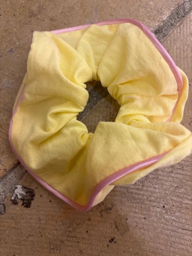 馒头推荐儿童黄色粉边发圈