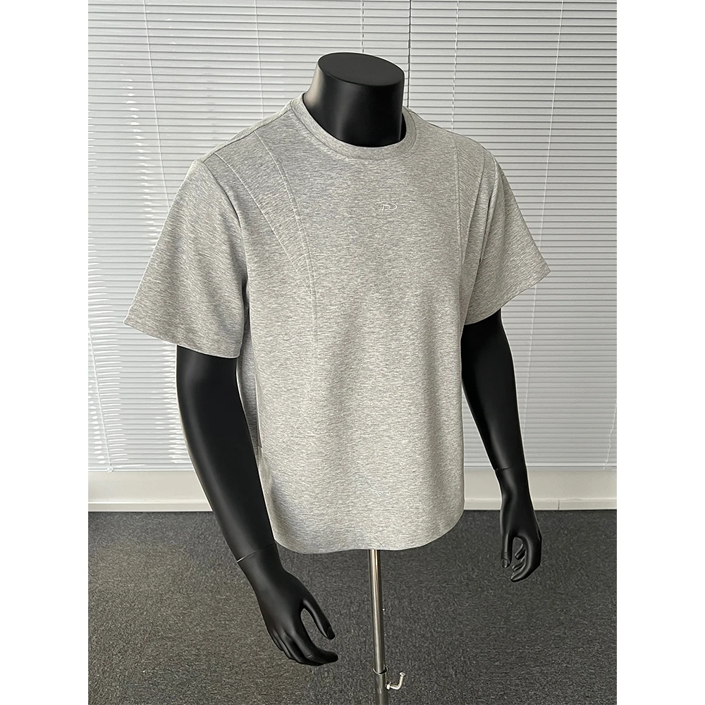 美式活页解构cleanfit短袖男夏季液态太空棉280G重磅设计感T恤衫