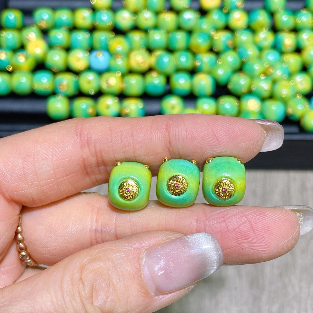 大号菱镁矿老形珠镶嵌手工DIY散珠配件