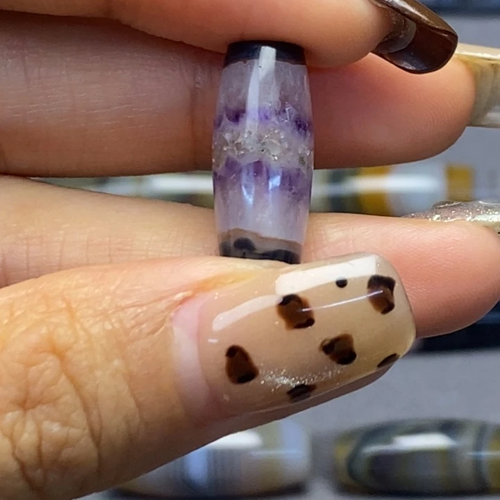 知****玛瑙/玉髓合金藏风蓝沁海浪花