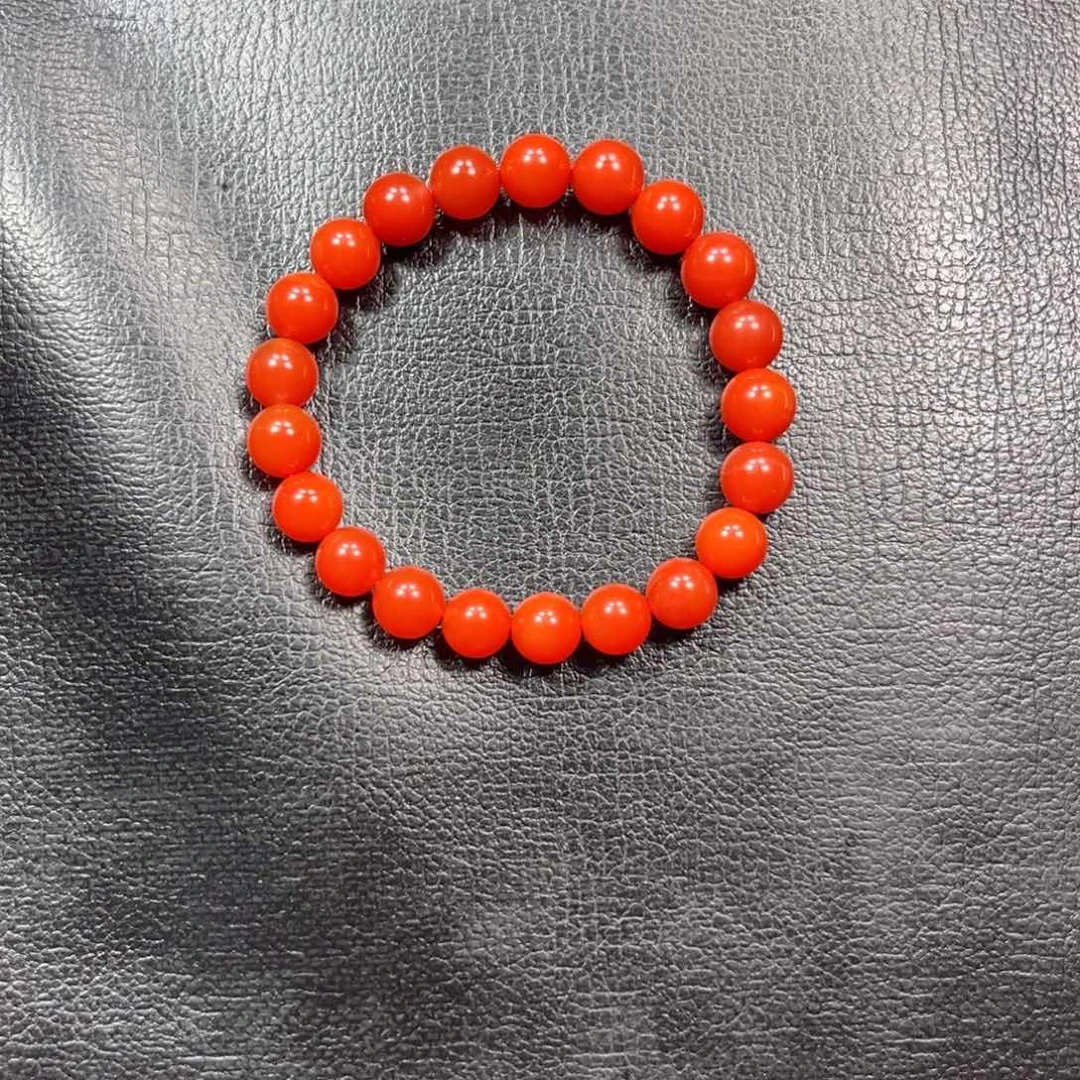 南红玛瑙未镶嵌手串卡8圆珠单圈