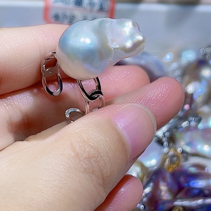 淡水珍珠银S925镶嵌颈饰