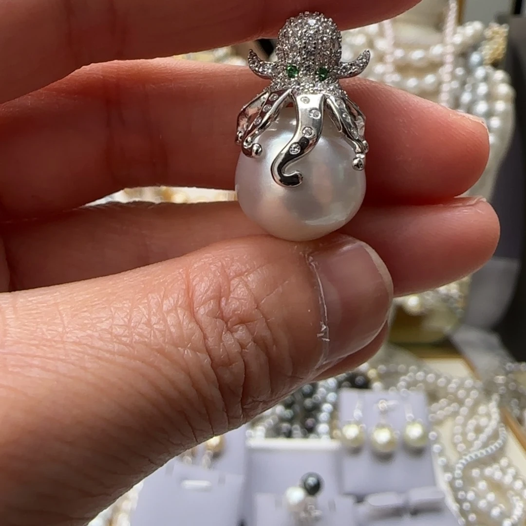海水珍珠颈饰银S925镶嵌
