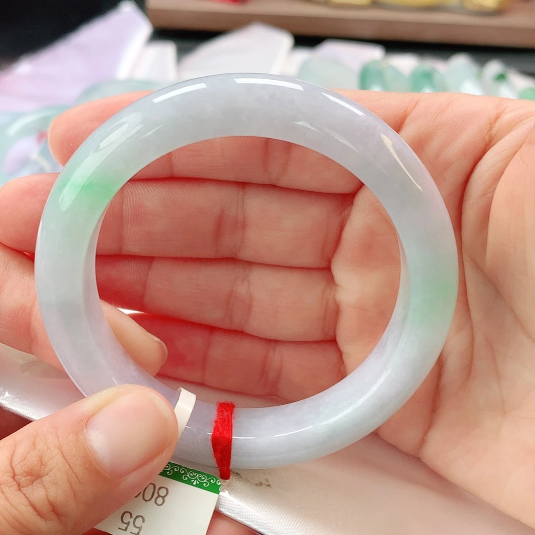 翡翠未镶嵌手镯55正