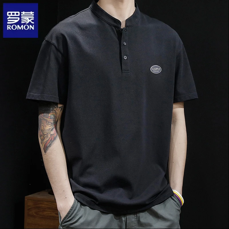 罗蒙夏季2025新款Polo衫男短袖T恤男士半袖上衣潮牌百搭体恤男款