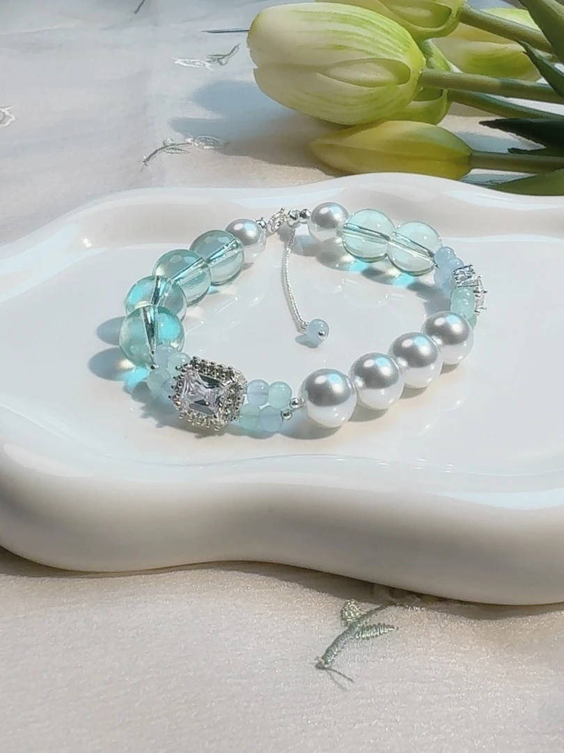 铜合金琉璃手链 琉璃玻璃铜镀金银钢镀金银合金手串手链项链戒指