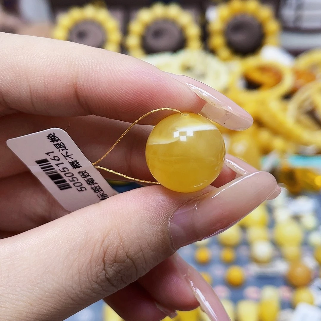 未镶嵌琥珀珠宝奇石16mm溶洞金白