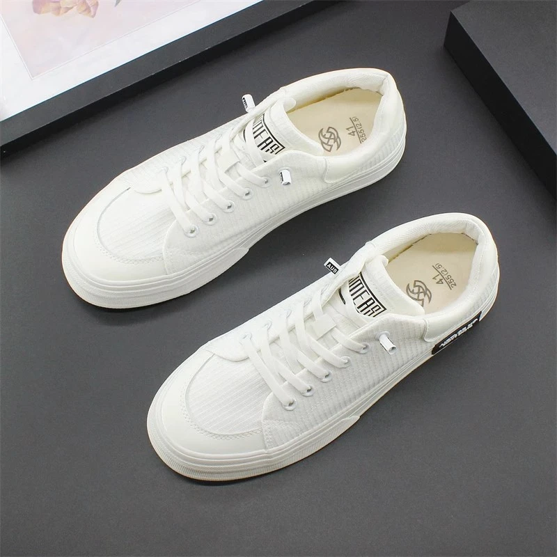 韩式『设计风』简约色调！时尚精品！新款透气一脚蹬休闲运动帆布鞋男