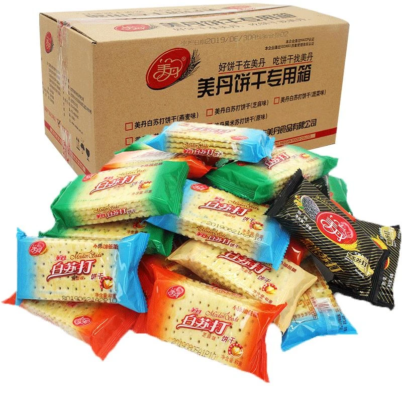 美丹苏打饼干香葱咸味整小包装装不添加蔗糖白苏打梳打饼干