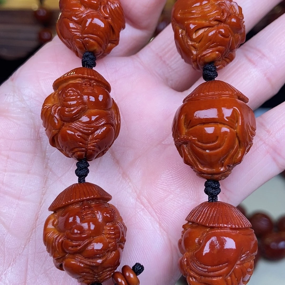 橄榄核吊坠草帽弥勒