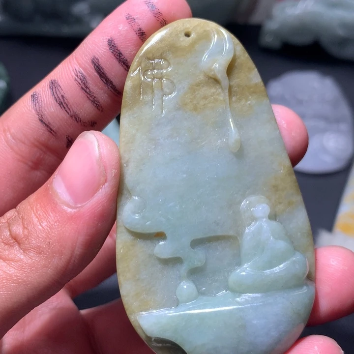 翡翠未镶嵌颈饰保真天然a货翡翠