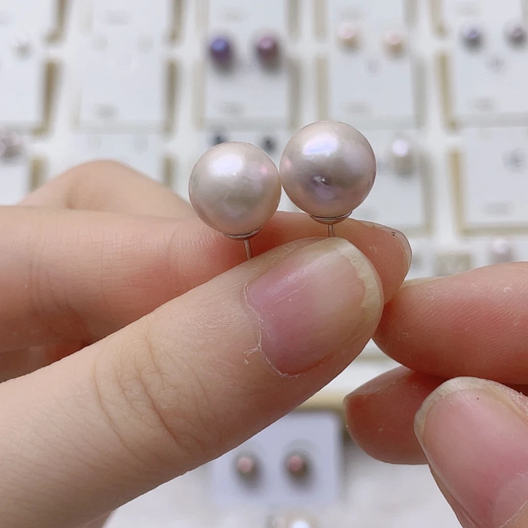 幸***玉银S925镶嵌淡水珍珠耳饰