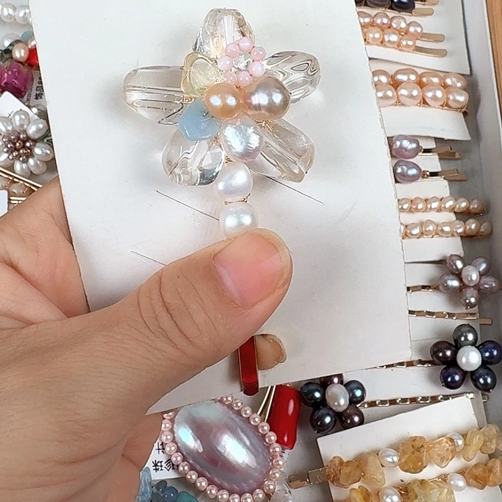 淡水珍珠发饰未镶嵌