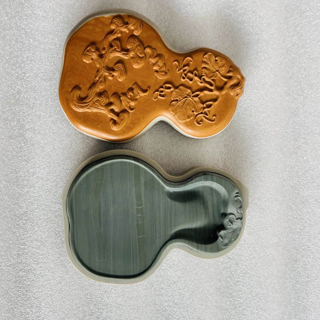 松花石砚台通化老坑原石手工雕刻实用书画磨墨寿古质润起墨益毫