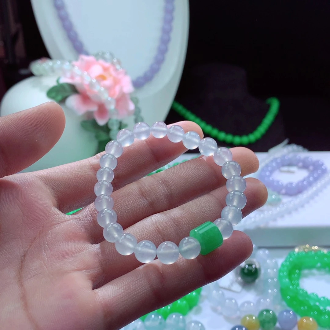 翡翠手链未镶嵌天然缅甸翡翠