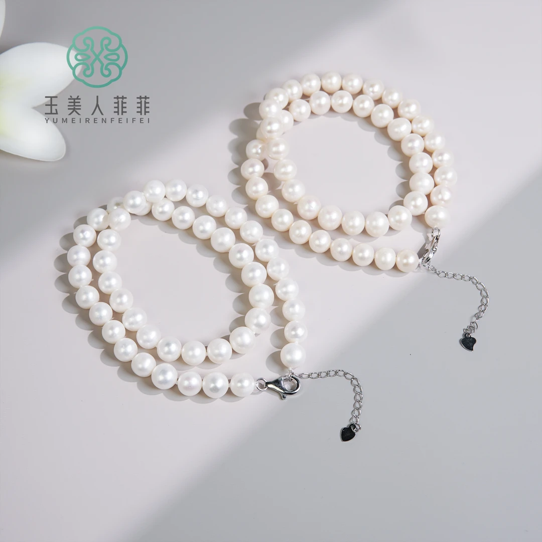 菲菲珠宝好~/S925珍珠圆珠项链约8-9mm/多样性发一