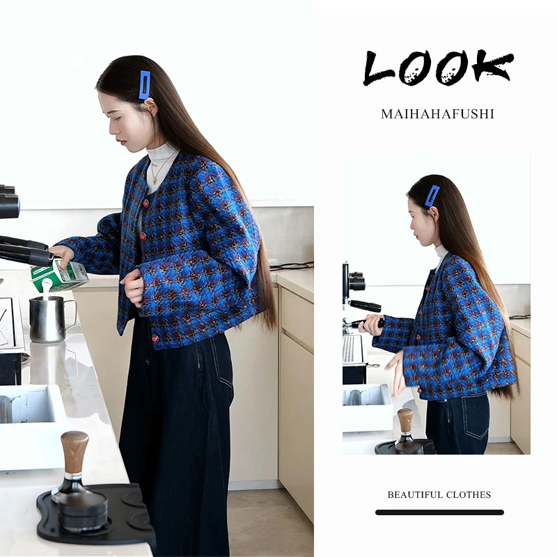 秋季一整套女装2025新款韩版小香风减龄短款外套高腰阔腿裤两件套