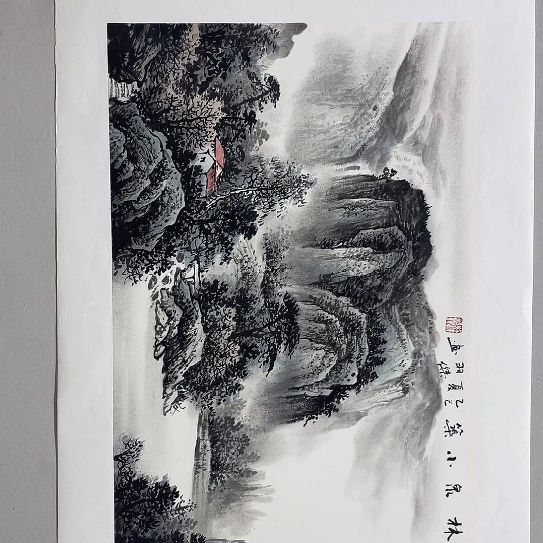 国画梁羽杰68/45青绿山水