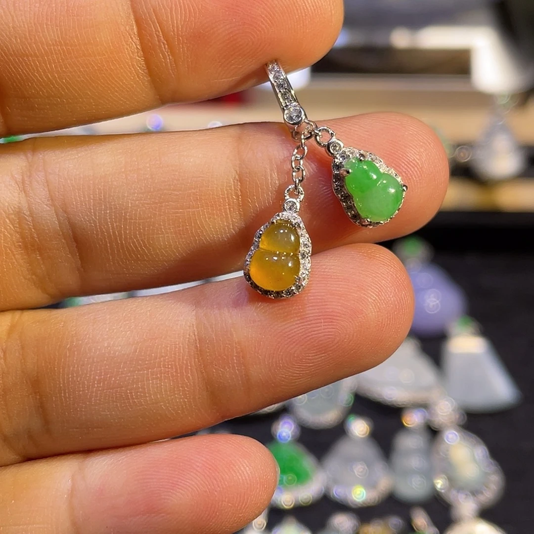 翡翠银S925镶嵌吊坠(不含链)