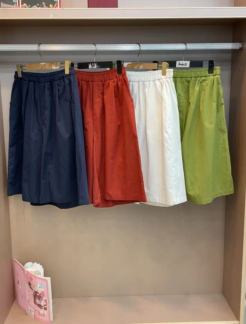 K7123 纯色休闲裤短裤百搭女士五分裤简约薄款