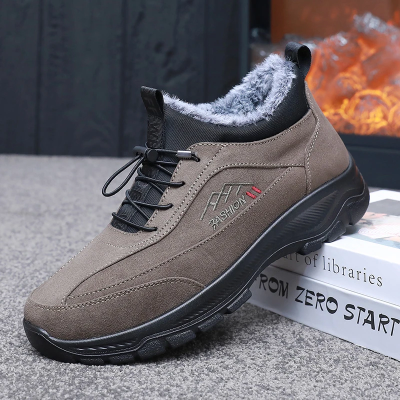老北京布鞋冬季男棉鞋加厚加绒保暖爸爸棉鞋防滑高帮休闲鞋大码鞋