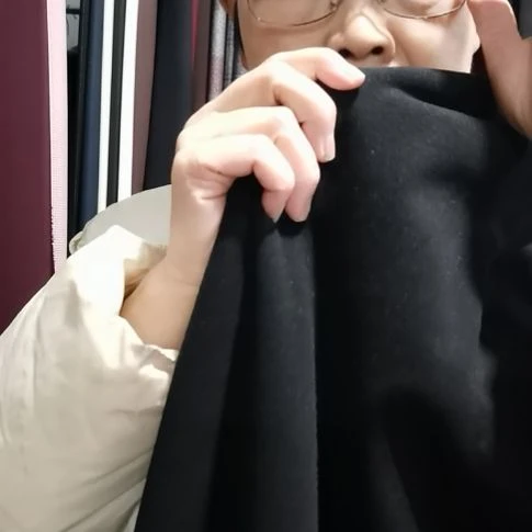 醋酸天丝羊绒布料黑色1米