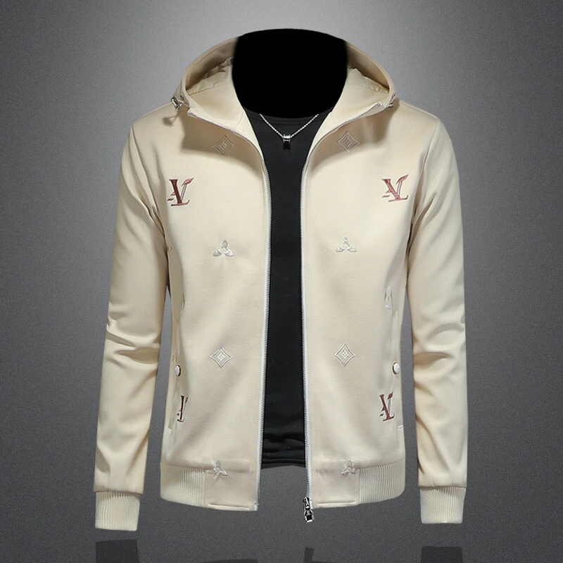 巴韦那奇欧洲站轻奢秋季刺绣男士夹克修身百搭潮流连帽休闲外套