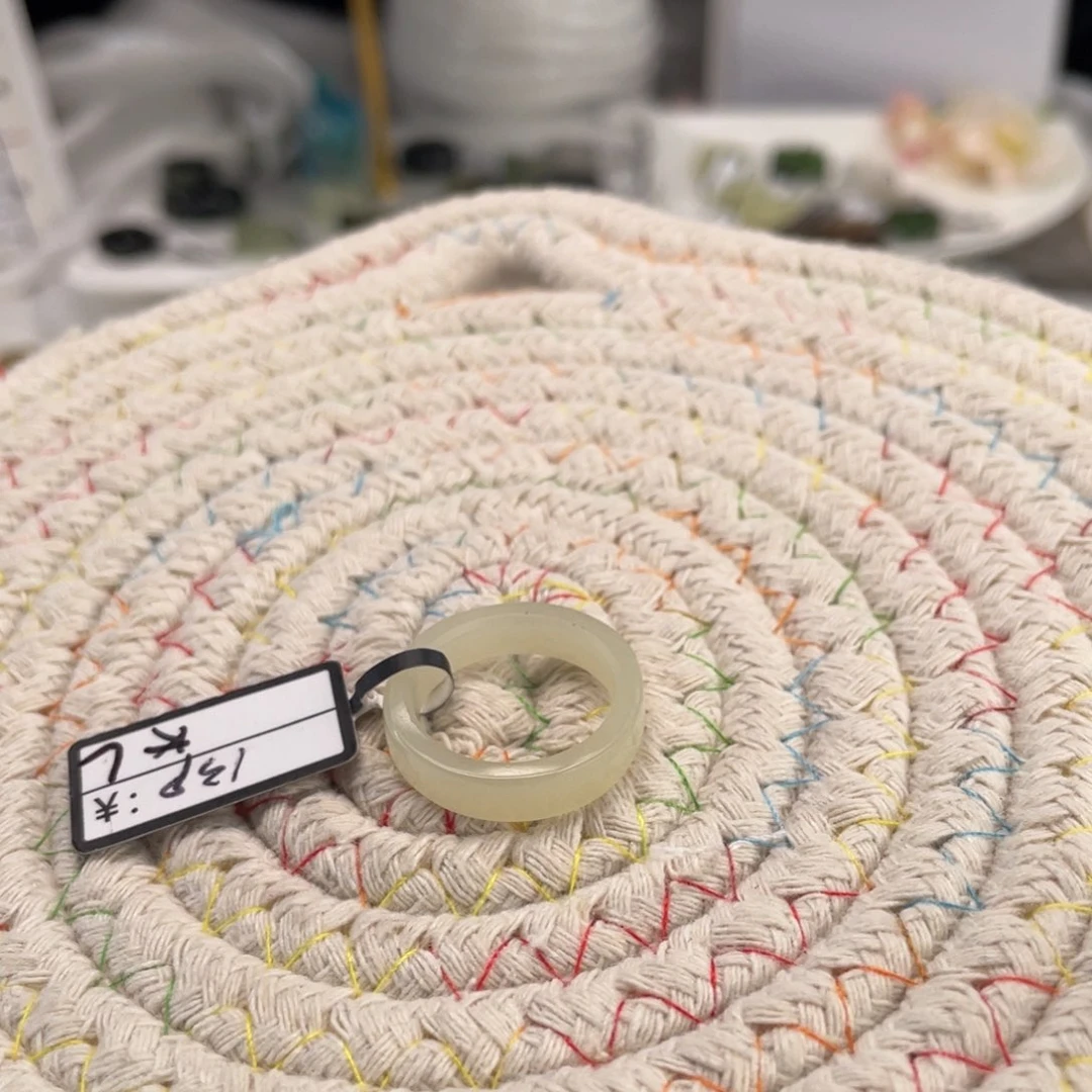 和田玉未镶嵌戒指M3蜂蜜水直切16.2