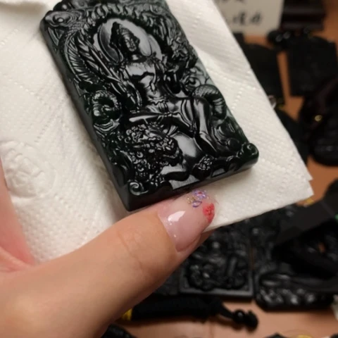 谨*天然缅甸a货钢琴黑挂件