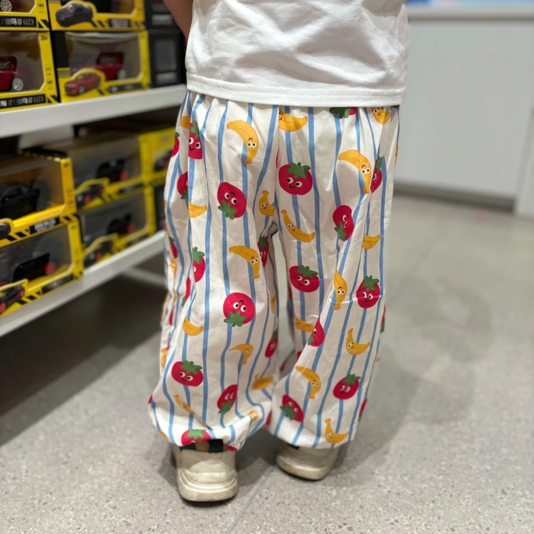 2025新款儿童薄款防蚊裤男女宝宝夏季卡通棉纱长裤夏款束脚裤Z036