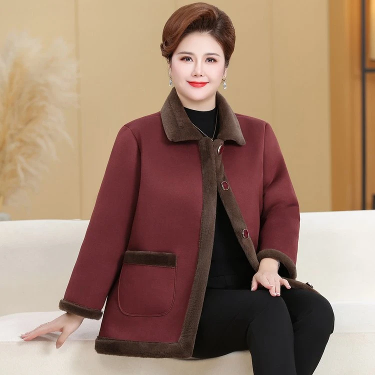 115-245斤加大加肥加大码妈妈装气质中老年女装棉衣棉服大码冬季