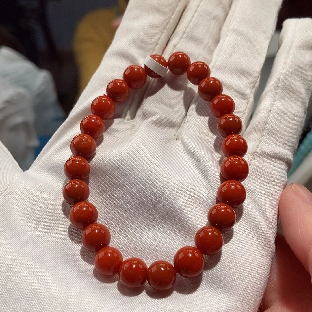 南红玛瑙未镶嵌圆珠单圈卡7+