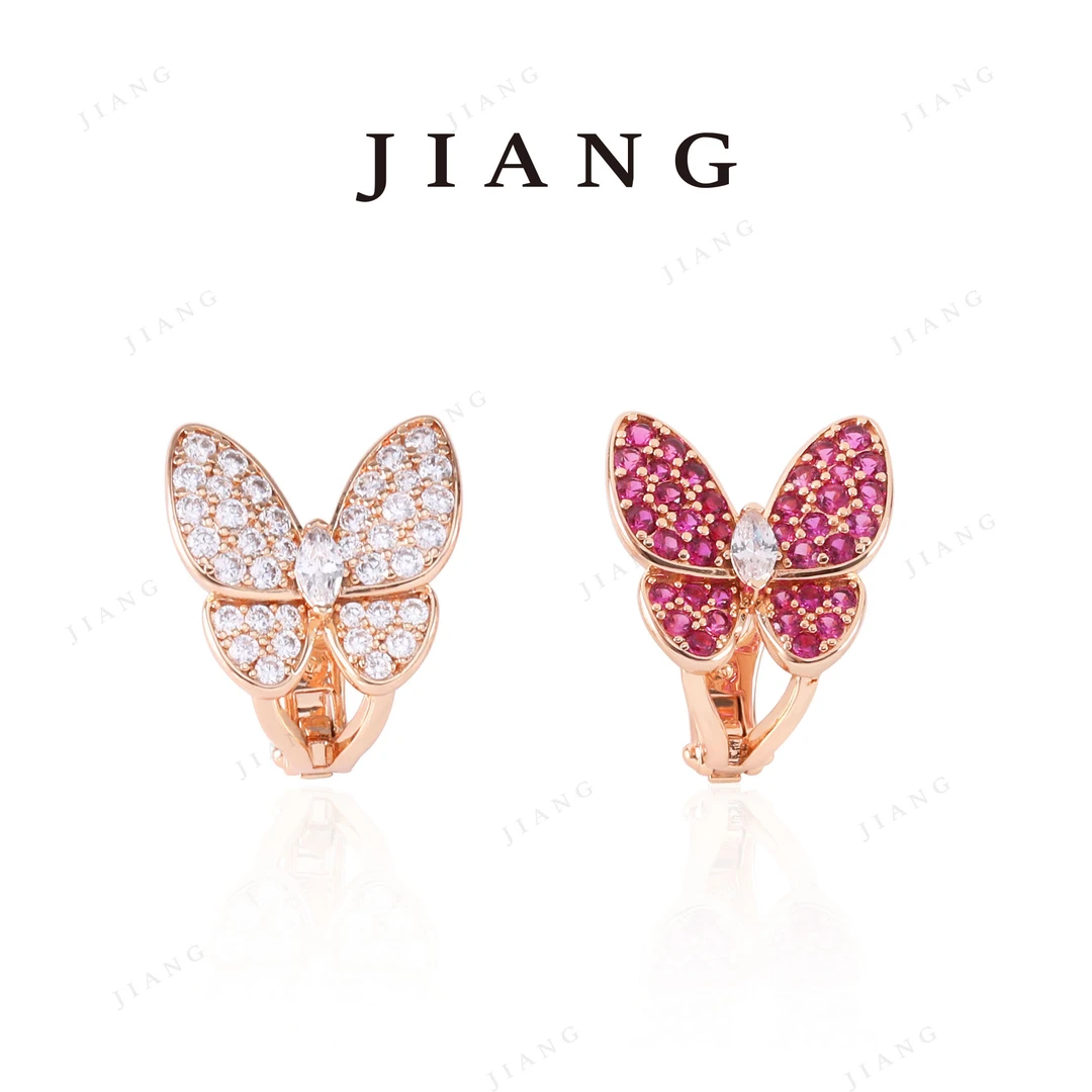 铜合金锆石耳饰 CNC精工 轻奢绝地色AB款耳拍☆ 1997