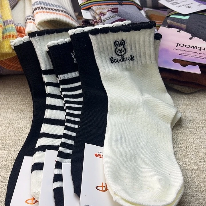 山羊毛棉五双纯棉休闲袜