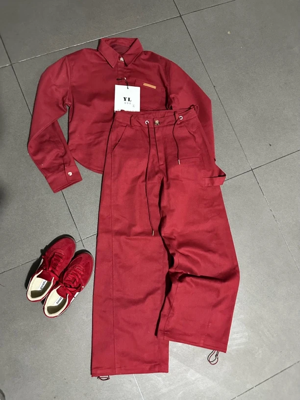 春季酷炫工装外套阔腿裤时尚休闲两件套