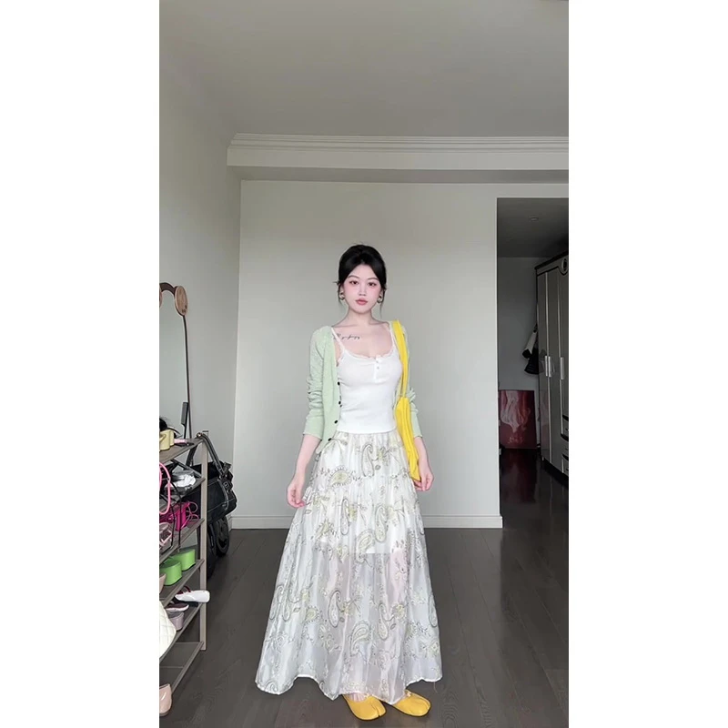 秋装搭配一整套装2025新款巨好看气质时尚开衫淑女内搭开衫长裙