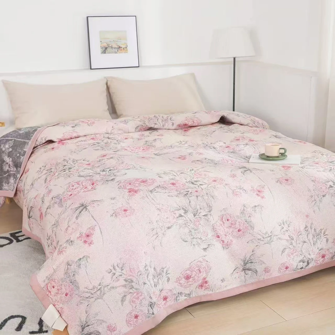 【花知晓粉】加厚加大2.4*2.5米高端轻奢盖毯