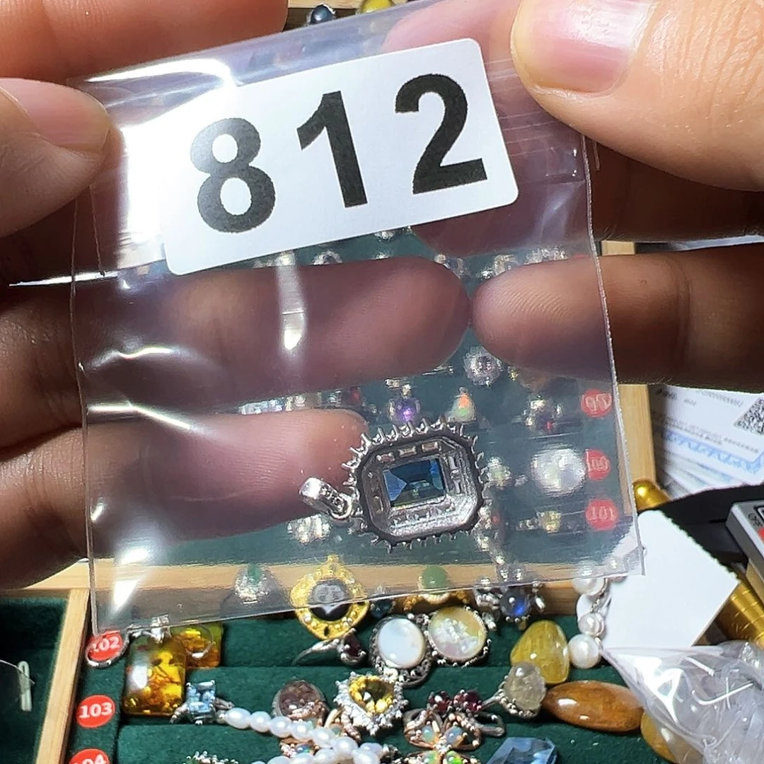 托帕石颈饰银S925镶嵌粉***?