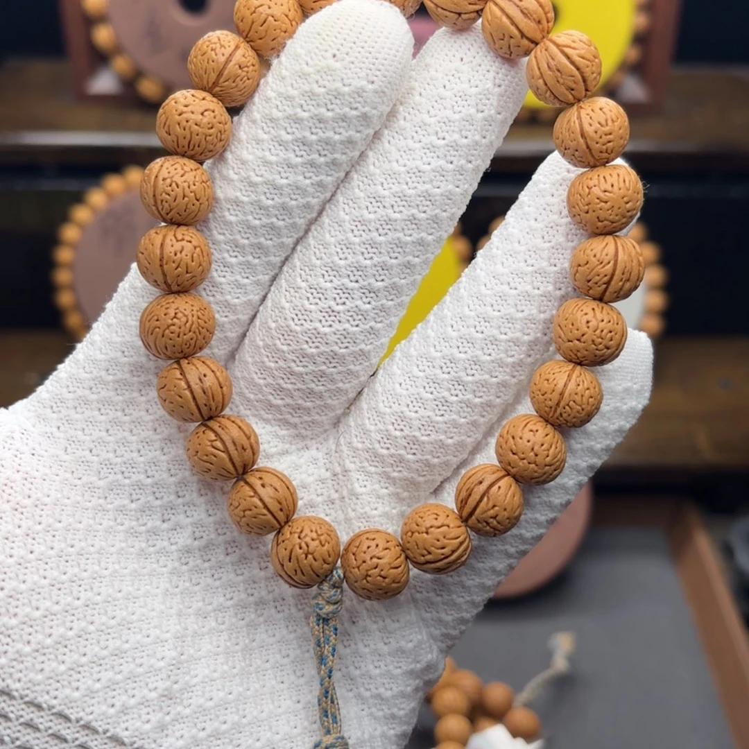 一***红手串桃核灵珠桃核