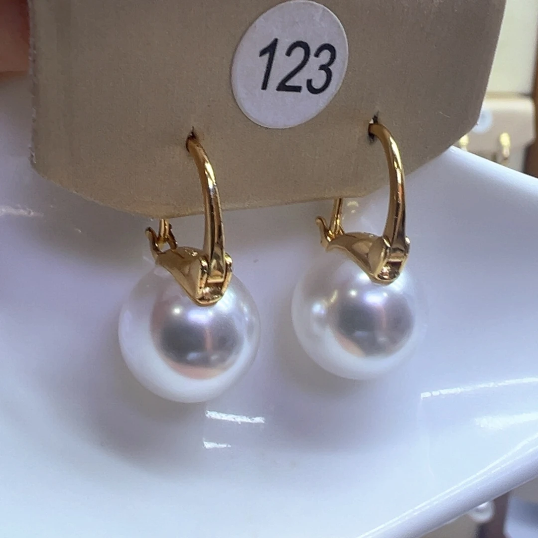 银S925镶嵌淡水珍珠耳饰