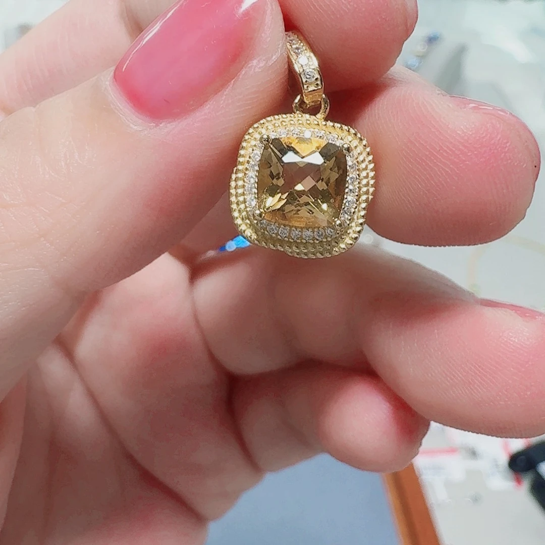 银S925镶嵌吊坠(不含链)水晶吊坠