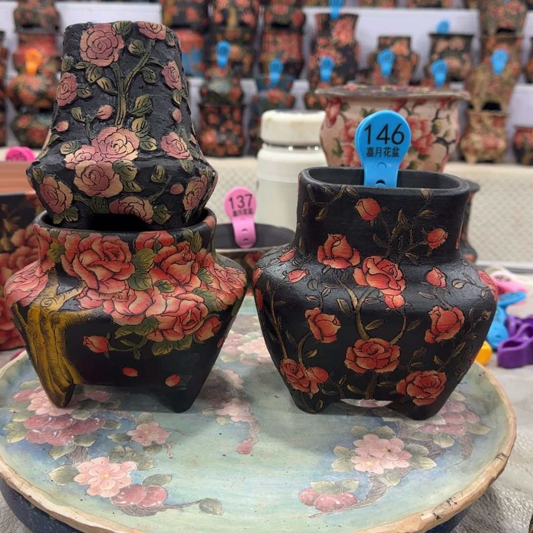 喜****紫砂花盆精品多肉手绘花盆