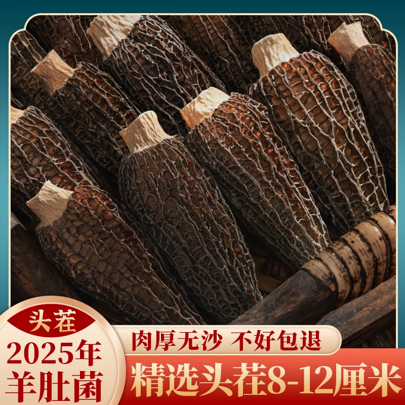 云南特大新货羊肚菌精选无硫8~12CM饱满肉质厚酿肉煲汤菌菇鲜干货