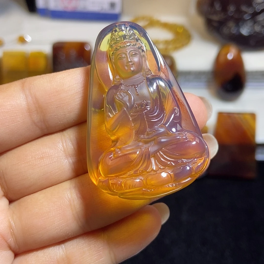 未镶嵌颈饰琥珀缅甸天然琥珀吊坠
