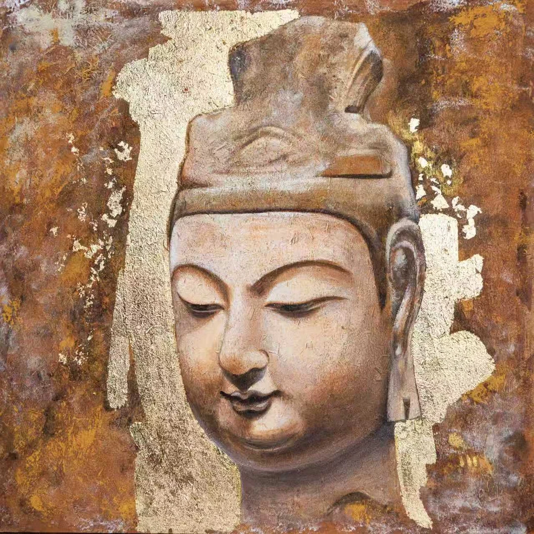 观音菩萨，泥板/矿物