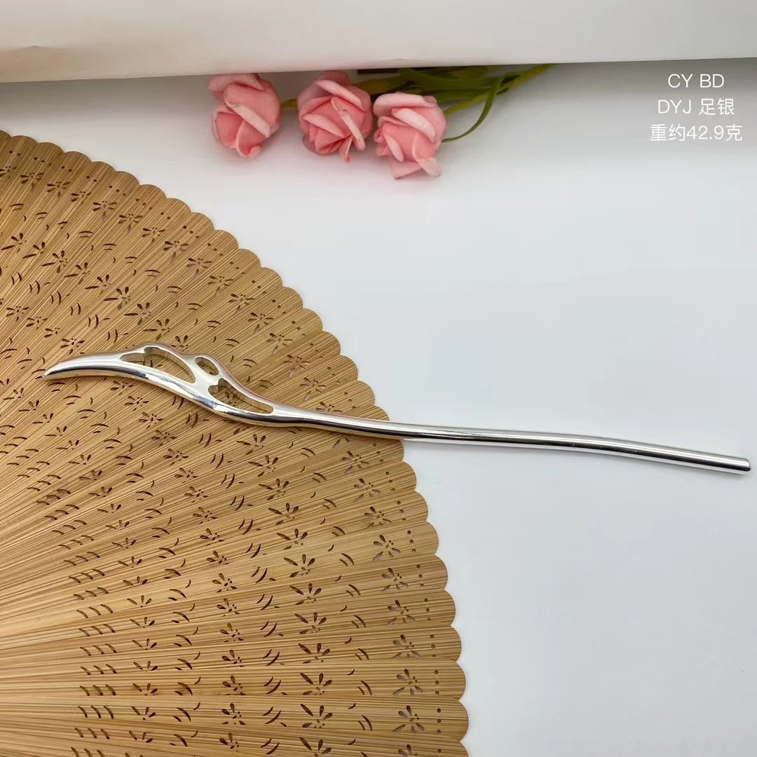 足银银制品 阿峰哥足银凤羽发簪