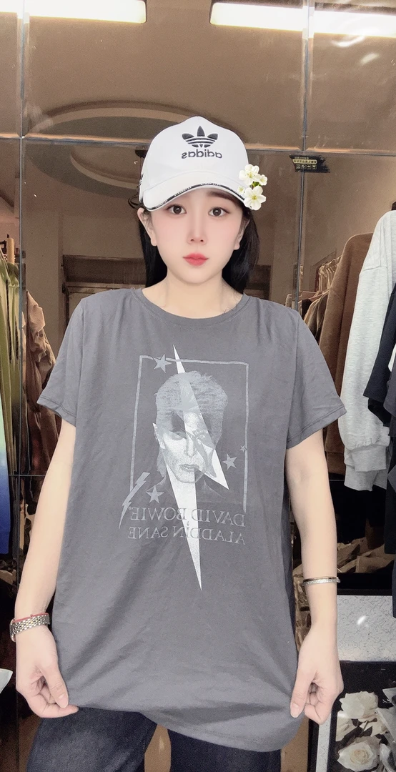 外贸纯棉T恤大码灰色闪电